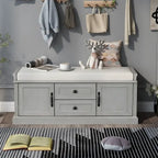 Banc de rangement d'entrée avec coussin en velours amovible – 90 kg