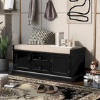 Banc de rangement d'entrée avec coussin en velours amovible – 90 kg