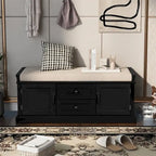 Banc de rangement d'entrée avec coussin en velours amovible – 90 kg