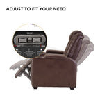 Fauteuil inclinable électrique avec appuie-tête réglable, ports USB et porte-gobelets, rangement dissimulé dans les accoudoirs pour cinéma maison