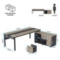 Bureau de direction de 180 cm avec classeur latéral de 120 cm pour bureau à domicile