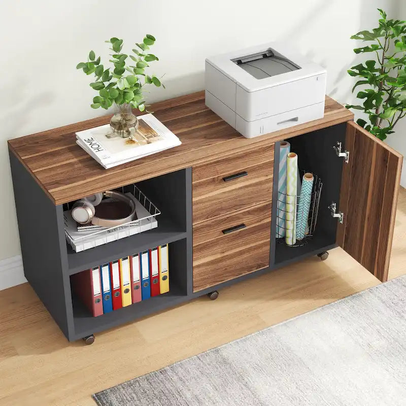 Bureau de direction de 180 cm avec classeur latéral de 120 cm pour bureau à domicile