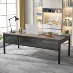 Bureau de direction de 180 cm avec classeur latéral de 120 cm pour bureau à domicile
