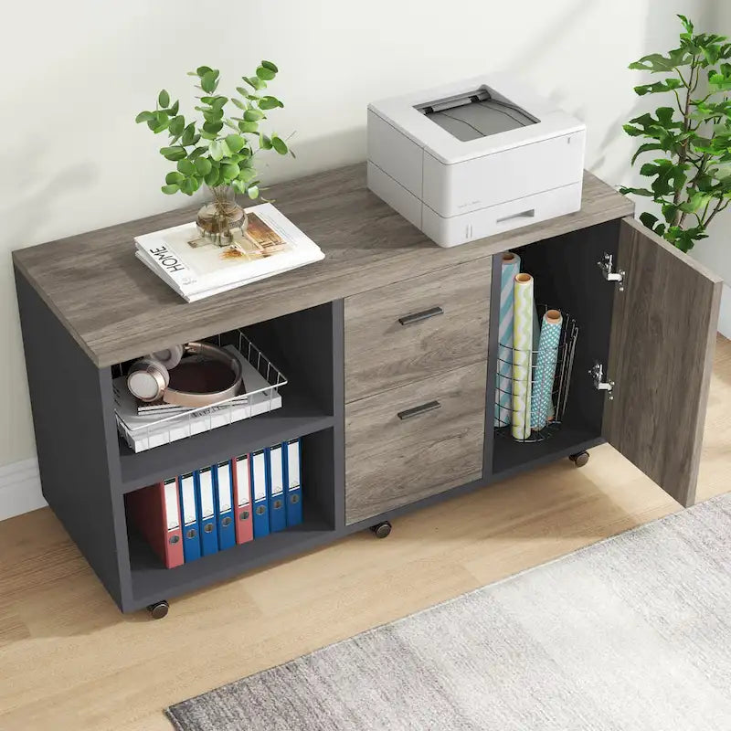 Bureau de direction de 180 cm avec classeur latéral de 120 cm pour bureau à domicile