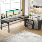 Bureau de direction de 180 cm avec classeur latéral de 120 cm pour bureau à domicile