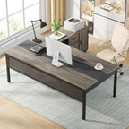 Bureau de direction de 180 cm avec classeur latéral de 120 cm pour bureau à domicile