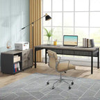 Bureau de direction de 180 cm avec classeur latéral de 120 cm pour bureau à domicile