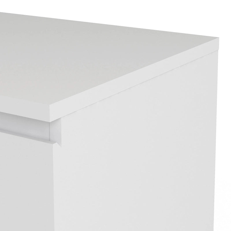 Bahut blanc moderne avec 2 portes, 3 tiroirs et étagères réglables