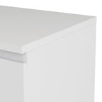 Bahut blanc moderne avec 2 portes, 3 tiroirs et étagères réglables