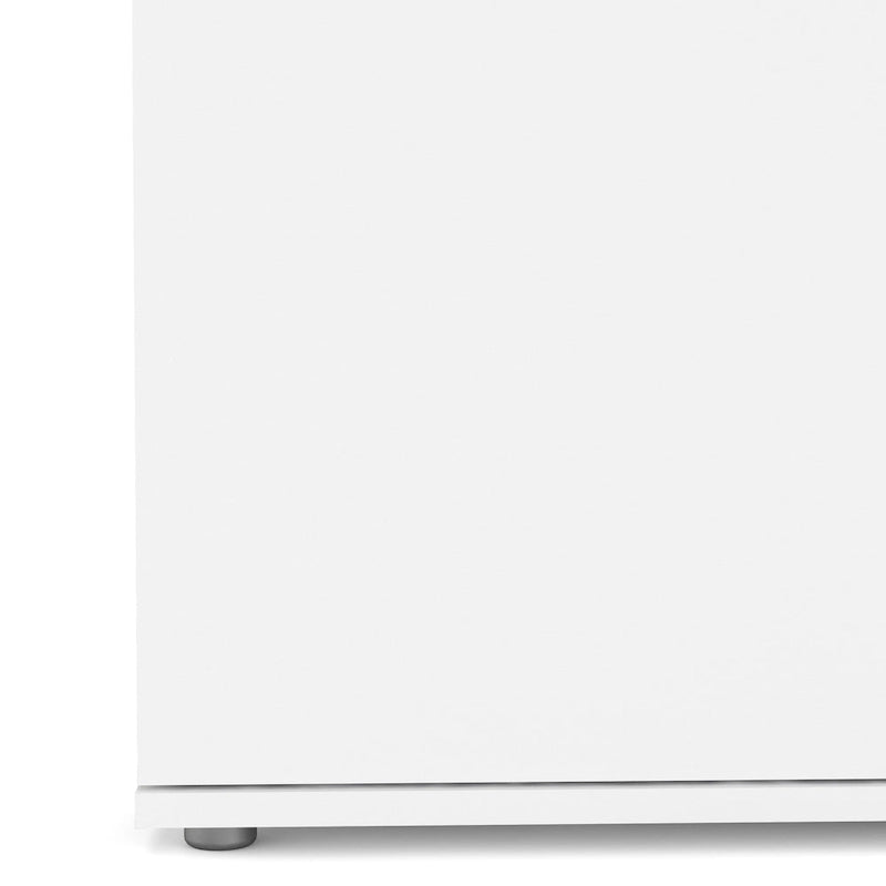Bahut blanc moderne avec 2 portes, 3 tiroirs et étagères réglables