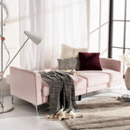 Canapé-lit futon pliable en velours contemporain avec pieds chromés