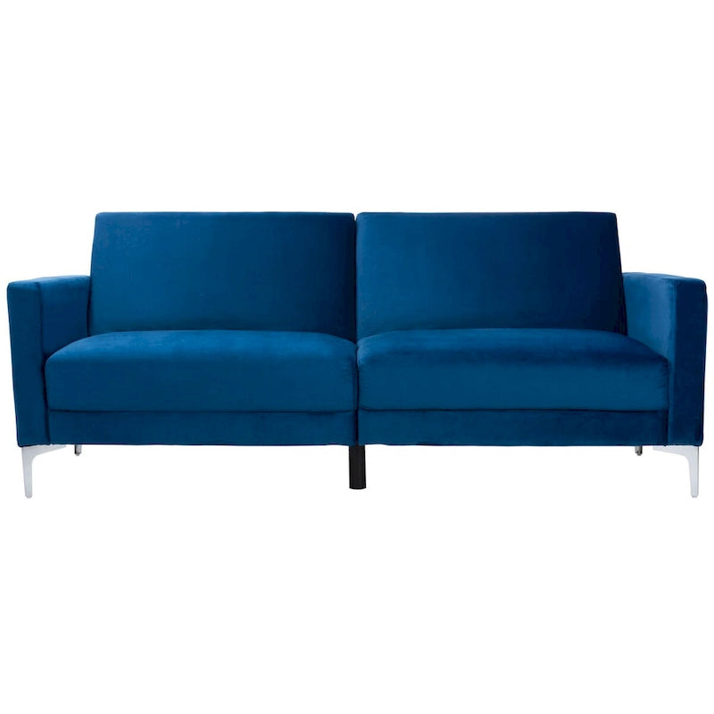 Canapé-lit futon pliable en velours contemporain avec pieds chromés