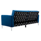Canapé-lit futon pliable en velours contemporain avec pieds chromés