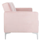 Canapé-lit futon pliable en velours contemporain avec pieds chromés