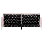 Canapé-lit futon pliable en velours contemporain avec pieds chromés