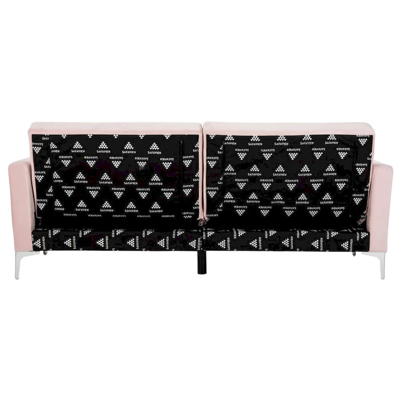 Canapé-lit futon pliable en velours contemporain avec pieds chromés
