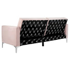 Canapé-lit futon pliable en velours contemporain avec pieds chromés