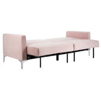 Canapé-lit futon pliable en velours contemporain avec pieds chromés