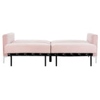 Canapé-lit futon pliable en velours contemporain avec pieds chromés