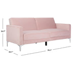 Canapé-lit futon pliable en velours contemporain avec pieds chromés