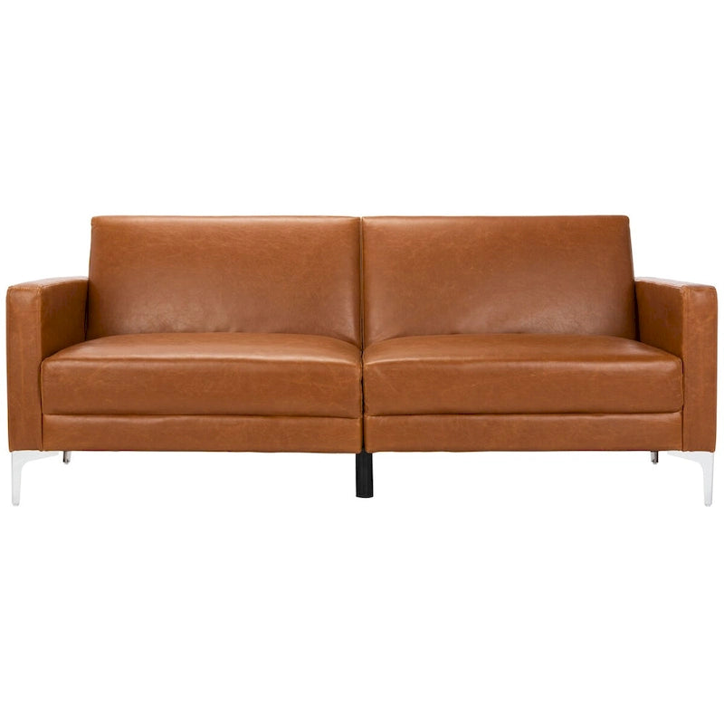 Canapé-lit futon pliable en velours contemporain avec pieds chromés