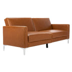 Canapé-lit futon pliable en velours contemporain avec pieds chromés