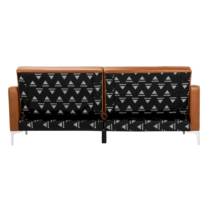 Canapé-lit futon pliable en velours contemporain avec pieds chromés