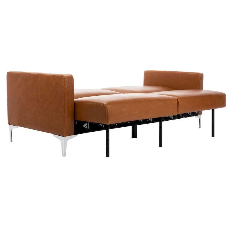 Canapé-lit futon pliable en velours contemporain avec pieds chromés