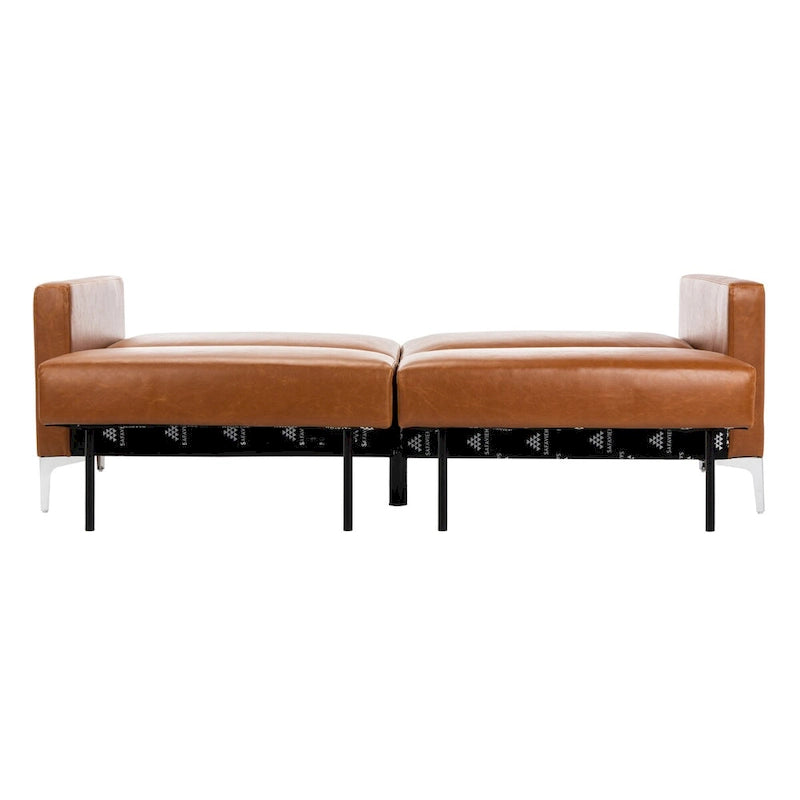 Canapé-lit futon pliable en velours contemporain avec pieds chromés