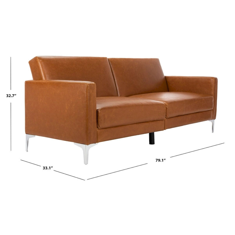 Canapé-lit futon pliable en velours contemporain avec pieds chromés