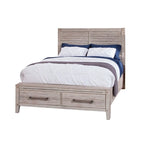 Lit de rangement rustique avec 2 tiroirs de pied de lit – Grand lit et très grand lit