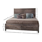 Lit de rangement rustique avec 2 tiroirs de pied de lit – Grand lit et très grand lit