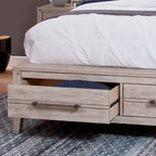 Lit de rangement rustique avec 2 tiroirs de pied de lit – Grand lit et très grand lit