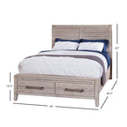 Lit de rangement rustique avec 2 tiroirs de pied de lit – Grand lit et très grand lit