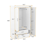 Armoire 3 portes avec 2 tiroirs, étagères et penderie – MDF blanc
