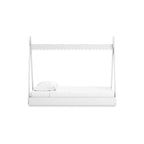 Lit cabane double blanc pour enfants – Bois composite au fini mat