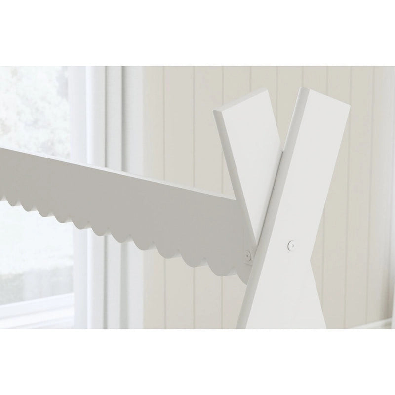 Lit cabane double blanc pour enfants – Bois composite au fini mat