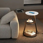 Table de Chevet Moderne avec Chargeur Sans Fil et Lumières LED