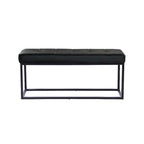 Banc à cadre en acier inoxydable noir mat avec assise en cuir PU