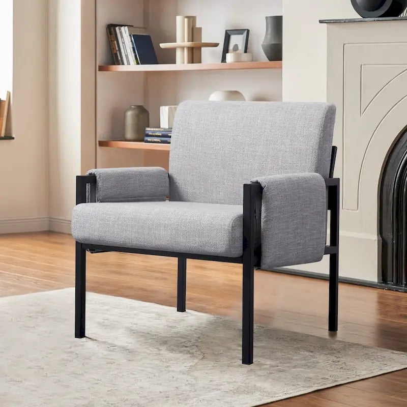 Fauteuil d'appoint rembourré avec structure métallique et éponge haute densité – 150 kg