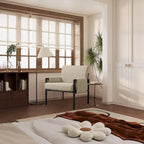 Fauteuil d'appoint rembourré avec structure métallique et éponge haute densité – 150 kg