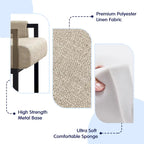 Fauteuil d'appoint rembourré avec structure métallique et éponge haute densité – 150 kg