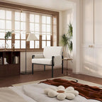 Fauteuil d'appoint rembourré avec structure métallique et éponge haute densité – 150 kg