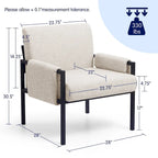 Fauteuil d'appoint rembourré avec structure métallique et éponge haute densité – 150 kg