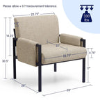 Fauteuil d'appoint rembourré avec structure métallique et éponge haute densité – 150 kg