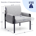 Fauteuil d'appoint rembourré avec structure métallique et éponge haute densité – 150 kg