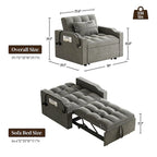 Canapé-lit convertible 3-en-1 avec port USB et porte-gobelet