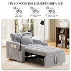 Canapé-lit convertible 3-en-1 avec port USB et porte-gobelet