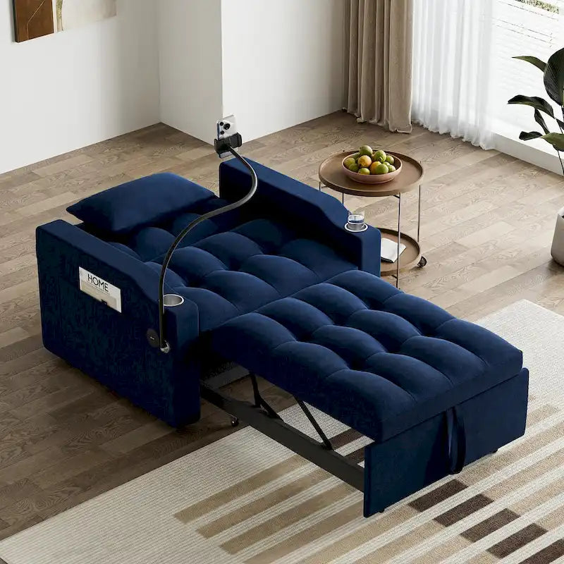 Canapé-lit convertible 3-en-1 avec port USB et porte-gobelet