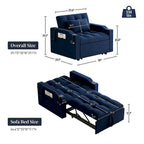 Canapé-lit convertible 3-en-1 avec port USB et porte-gobelet